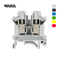 10pcs uk10n uk10 multi color screw feed through plug 2 connductor wire electrical connector din rail terminal block uk 10n