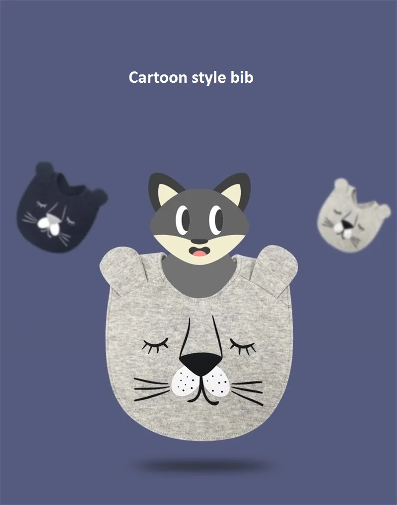 Слюнявчик из 100% хлопка для новорожденных с мультяшным дизайном | Детская одежда и