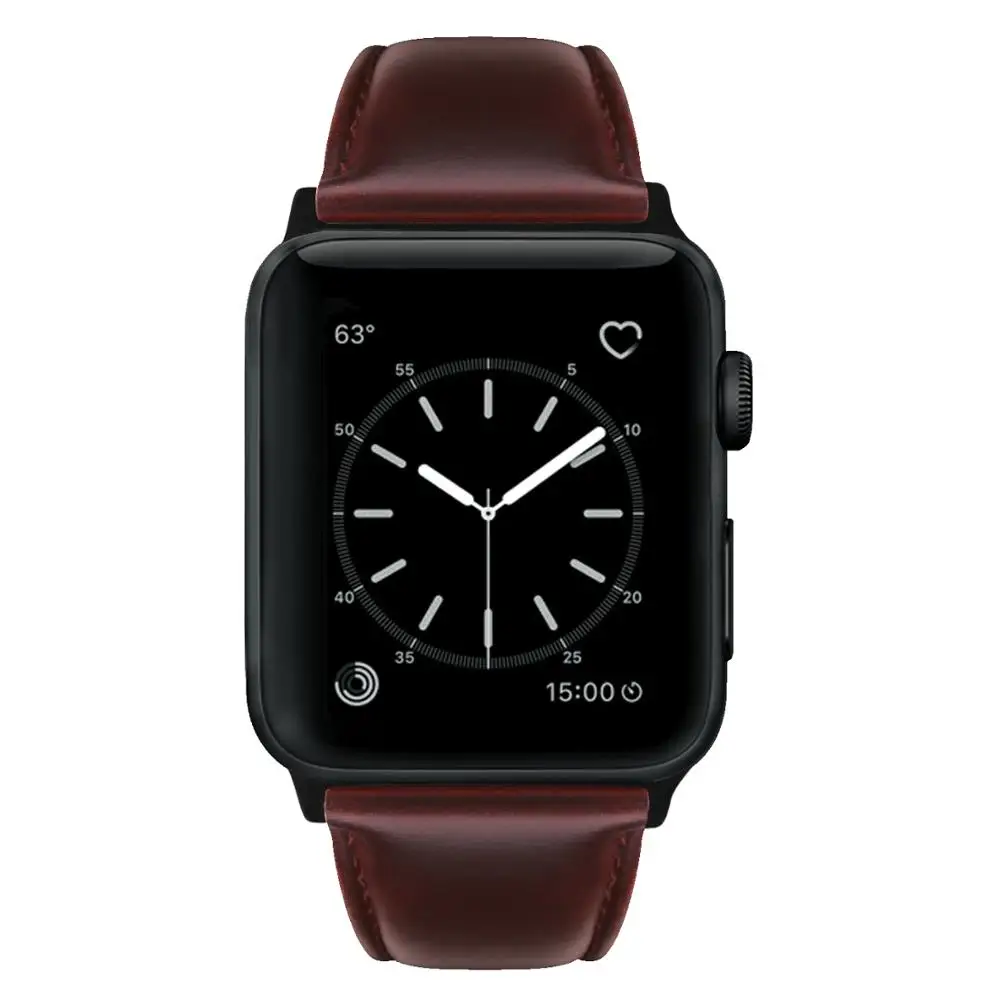 Кожаный ремешок для apple watch series 5 4 44 мм 40 iwatch 38 42 масляный воск замена Браслет