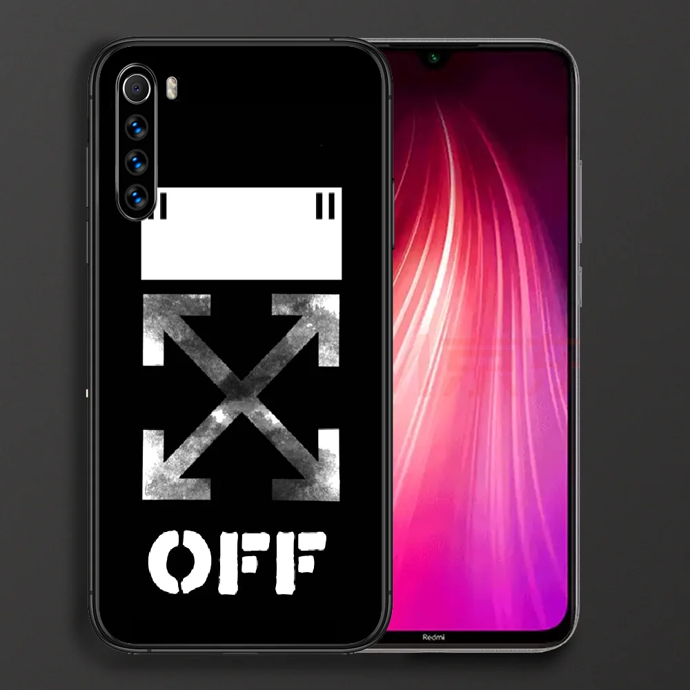 

Off Ow Luxury brand whites Phone case For Xiaomi Redmi Note 7 8 8T 9 9S 4X 7 7A 9A K30 Pro Ultra black cell cover 3D back tpu