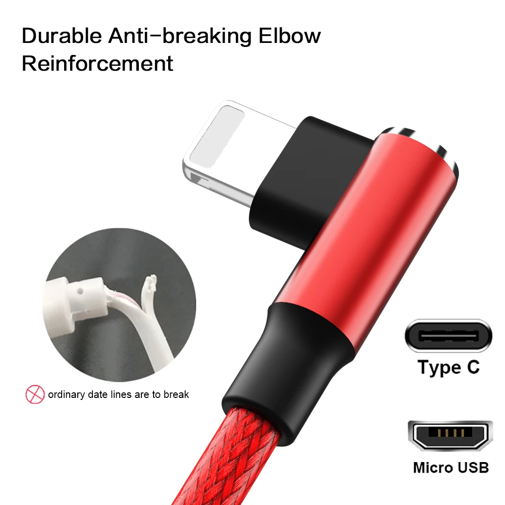 Micro USB кабель 3A быстрое зарядное устройство USB шнур Suntaiho 90 градусов локоть нейлоновая оплетка usb type c кабель для huawei Xiaomi samsung Honor
