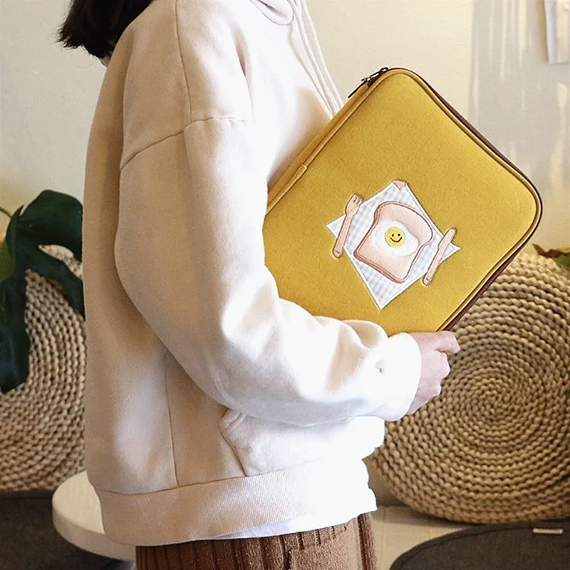 

Tablet Bag Handbag Cute Ins Style iPad Sleeve Pouch Bag 11inch 13inch Embroidery Storage Bag Fashion Girl Bag Cartoon Pattern