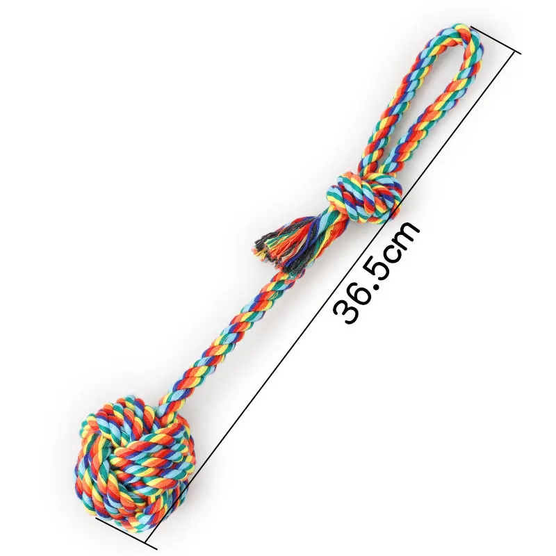 1 набор (4 шт.) веревка для собак игрушка жевательная хлопковая узел мяч шлифовка
