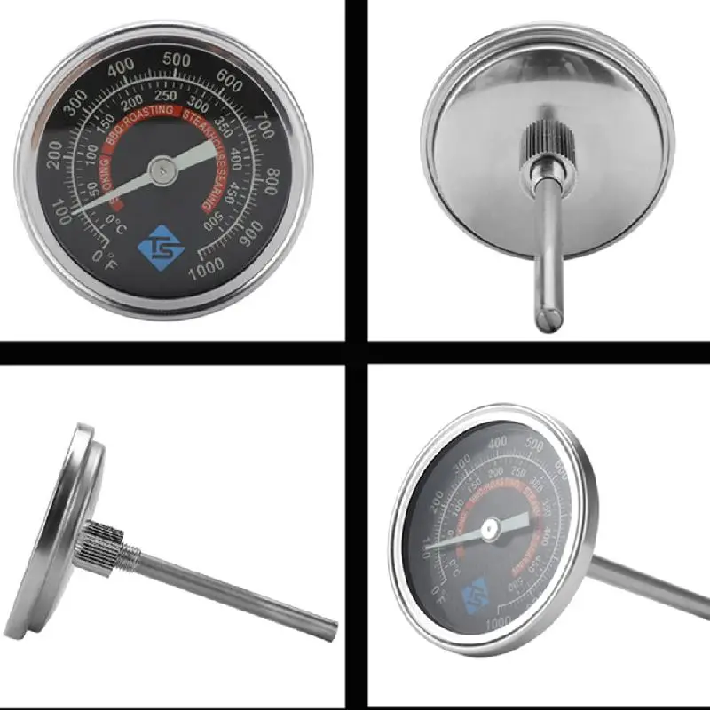 

New Stainless Steel BBQ Smoker Grill Temperature Gauge 0-1000 Fluorescent Night Degrees Celsius Stainless Steel Barbecue Therm