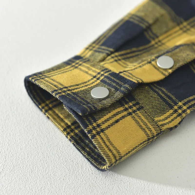 

2020 Brand clothing male spring slim fit Casual pure cotton shirt with long sleeves / men's High quality plaid Lapel shirt S-3XL