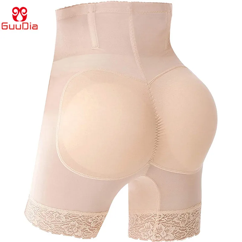 GUUDIA Womens Butt Lifter High Waist Hip Enhancer Pads Underwear Shapewear Padded Control Panties Boyshorts Mesh Waist Trainer