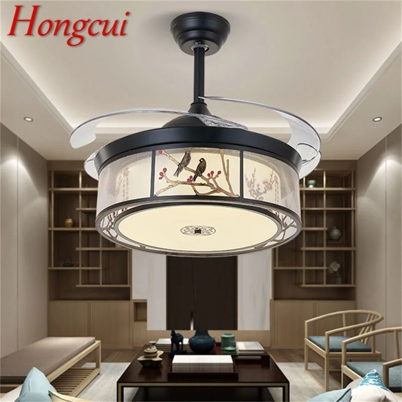 

Hongcui Ceiling Fan Light Invisible Lamp Remote Control Modern Elegance For Home Dining Room Bedroom Restaurant