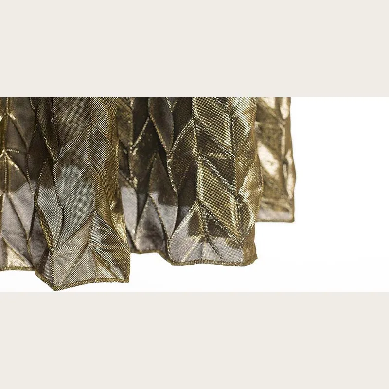 GOPLUS блестящая металлическая плиссированная юбка средней длины весенне осенняя