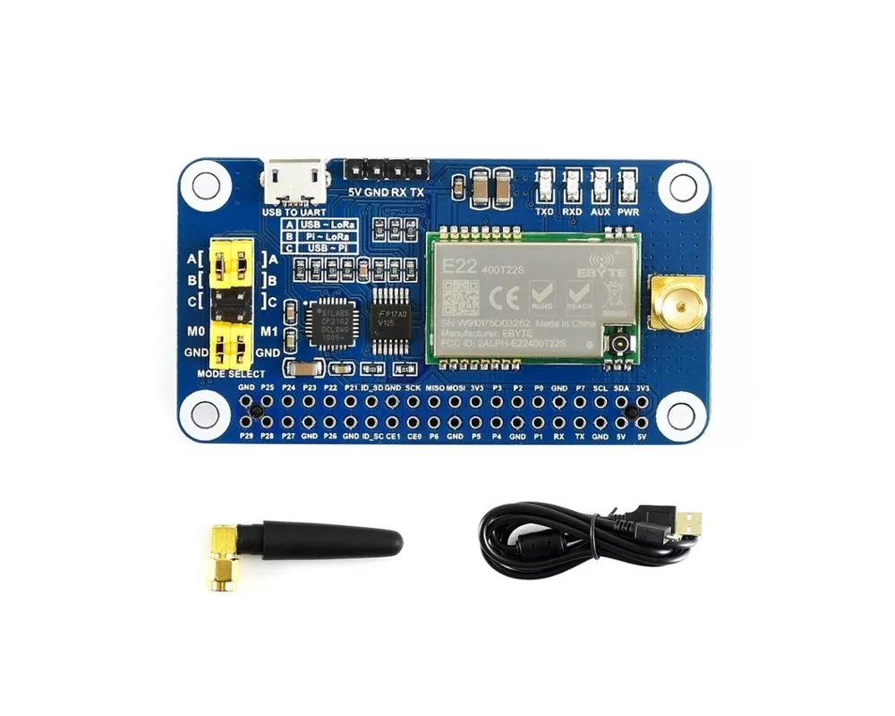 SX1268 LoRa HAT для Raspberry Pi широкополосная модуляция спектра частотный диапазон 433 МГц -