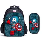 Школьные ранцы MARVEL Супермен, Халк с капитаном Америка для мальчиков и девочек, детский рюкзак для детского сада, детские школьные ранцы 16 дюймов