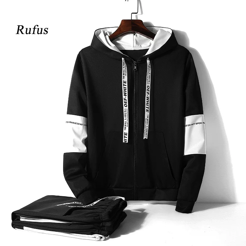 Мужская толстовка с капюшоном спортивный костюм черная в стиле хип-хоп мужская