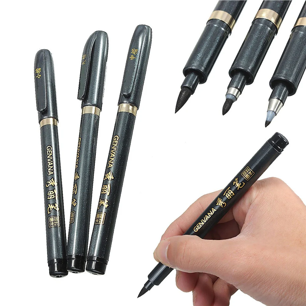 

S/M/L Portable Chinese Japanese Calligraphy Brush Pen Sketch Pens Soft Brush Painting Pen Refillable Pigment Ink Brush Marker