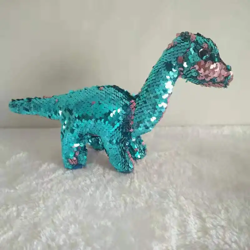 

6" 15cm Tremor The Dinosaur Sequin Plush Regular Stuffed Animal Collection Soft Big Eyes Doll Toy