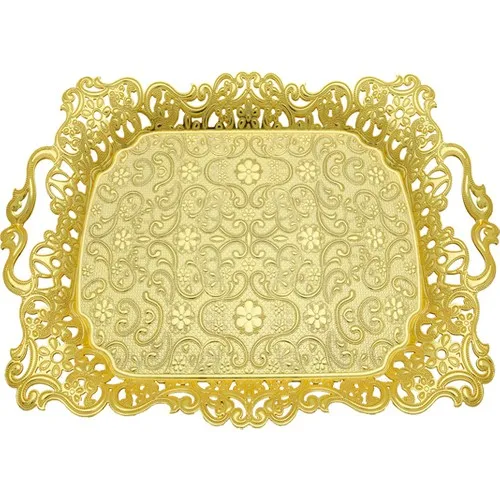 

Gold Storage Tray Fruit Snacks Jewelry Display Plate Kitchen Organizer Tools Metal Seal Clip Bean Spoon Clip Turkey