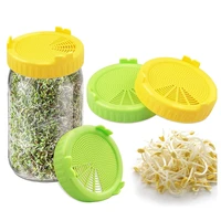 sprouting lid food grade mesh sprout cover kit growing germination vegetable wide mouth plastic sprouting lid for mason jar