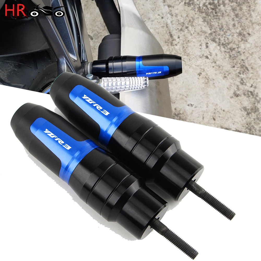 

С логотипом для YAMAHA YZF-R3 YZFR3 YZF R3 высококачественные аксессуары для мотоциклов с ЧПУ рамка выхлопа ползунок защита от ударов