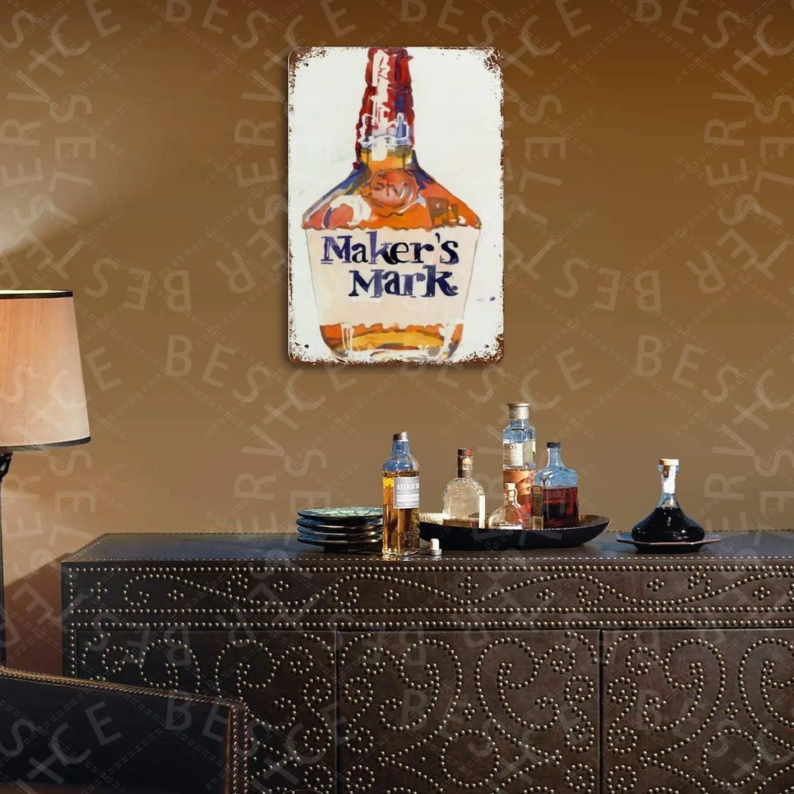 

Maker's Mark Metal Plate Tin Sign Personalized Living Room Decorative Plaques Iron Painting Home Decor 20*30cm