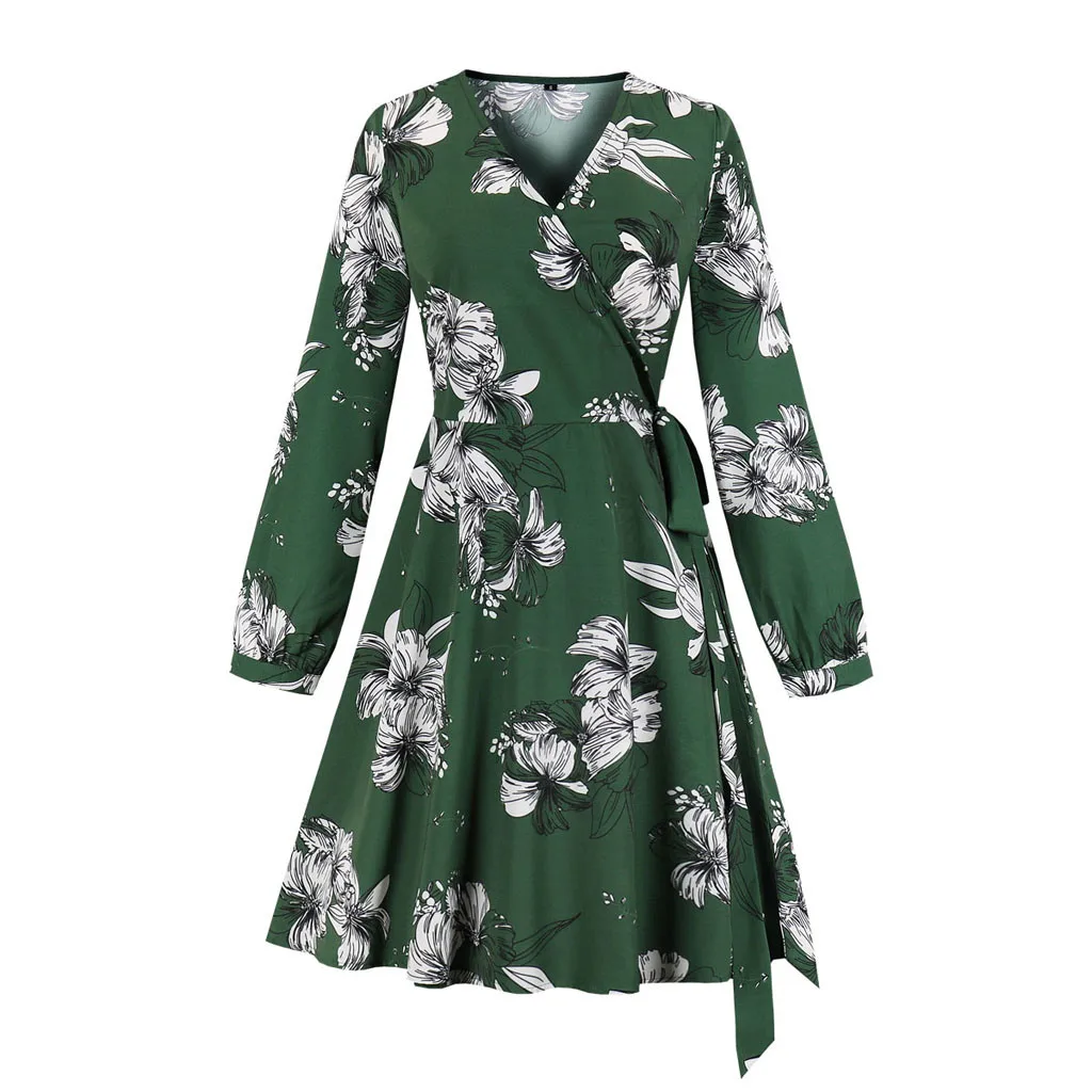 Женское Платье До Колена SAGACE повседневное элегантное платье с длинными рукавами