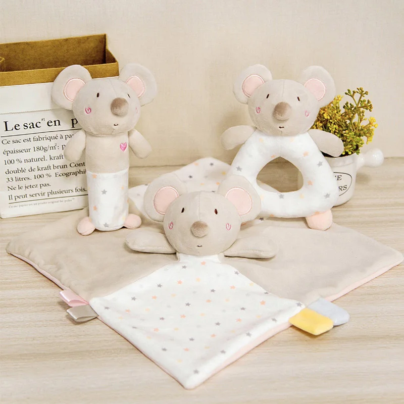 

Babyinner Baby Soothing Towel Three-piece Set Soft Comfortable Plush Stuffed Toys Spandex PP Cotton Soothe Appease Towel 0-3Y