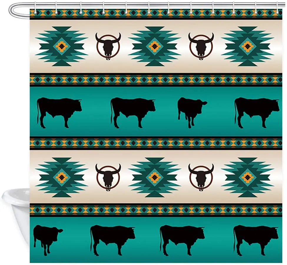 Занавеска для душа Aztec ванной комнаты занавеска в западном стиле с этническим