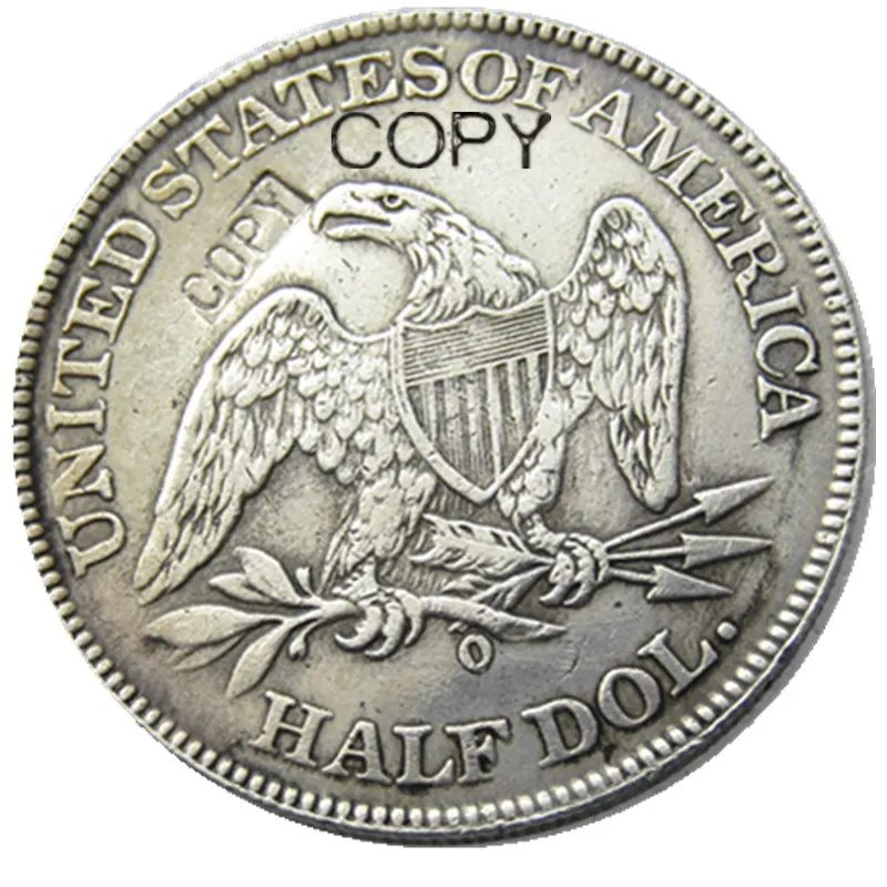 США 1849 P/O Liberty сидя половина доллара Посеребренная копия монет | Дом и сад