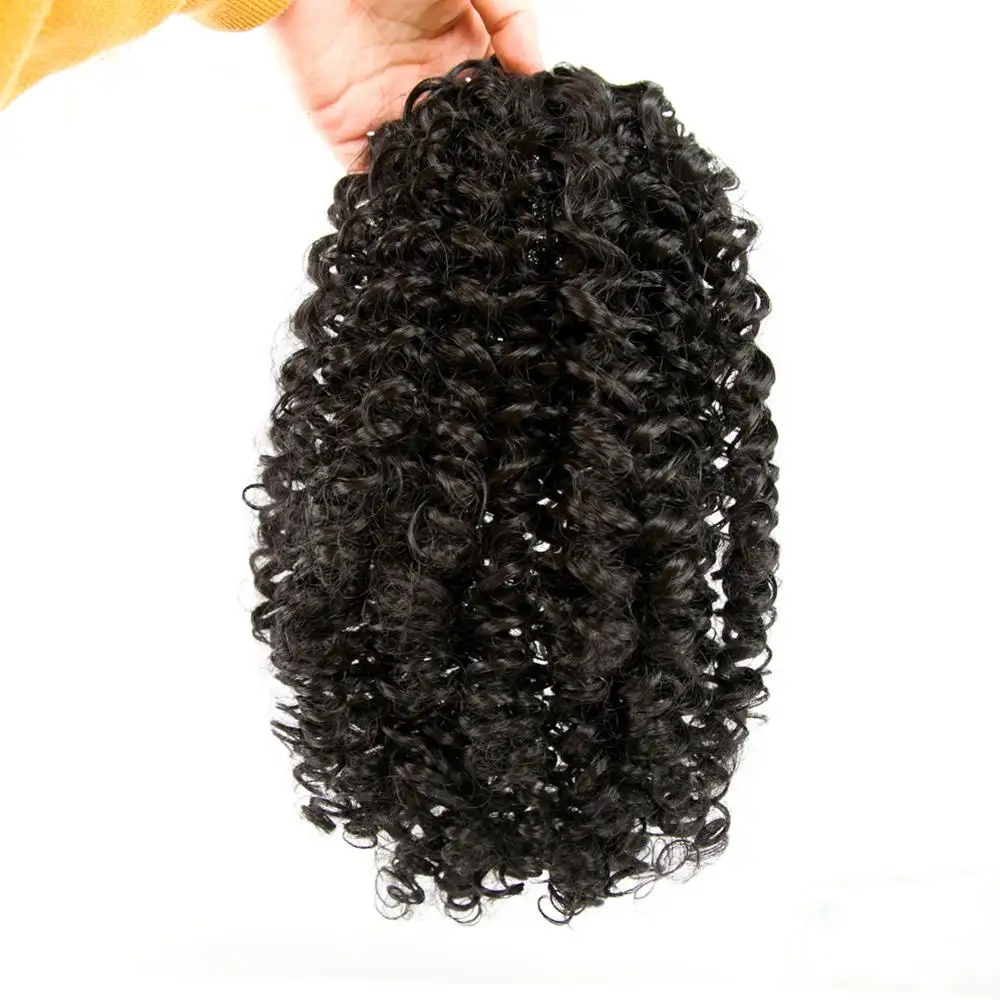 Синтетический слоеный афро кудрявый шиньон наращивание волос для женщин пучок с