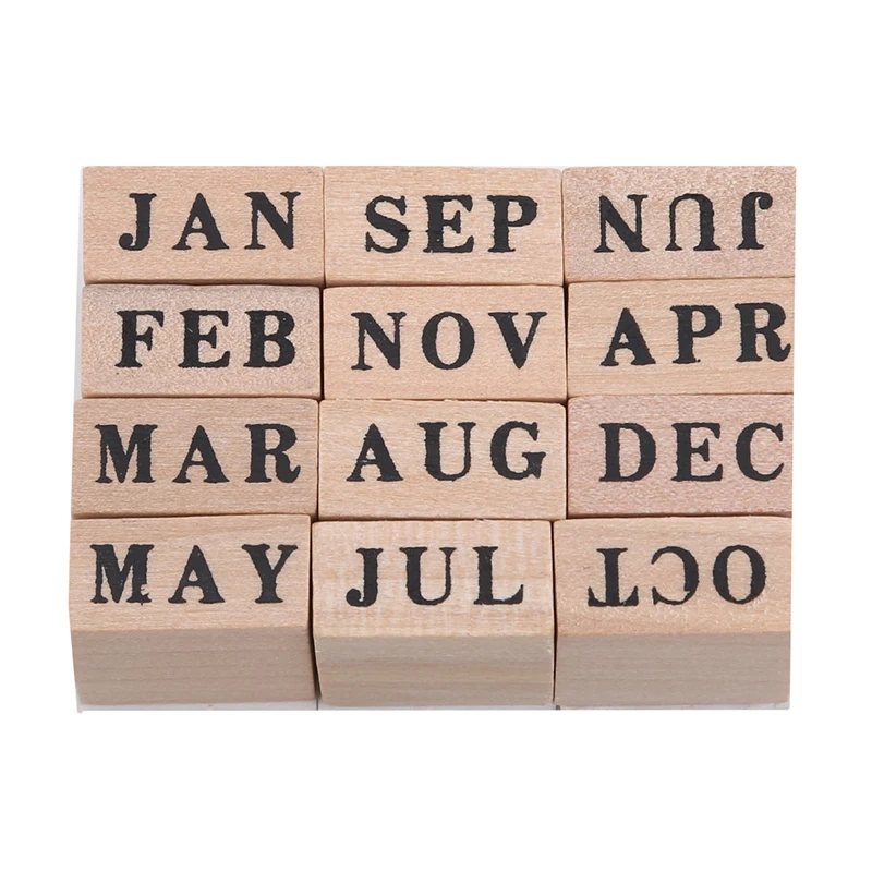 Vintage Date Stamp Set Bullet Journals Supplies Wood Stamps Basic Function Number Monthly Planner Stamps Stationery