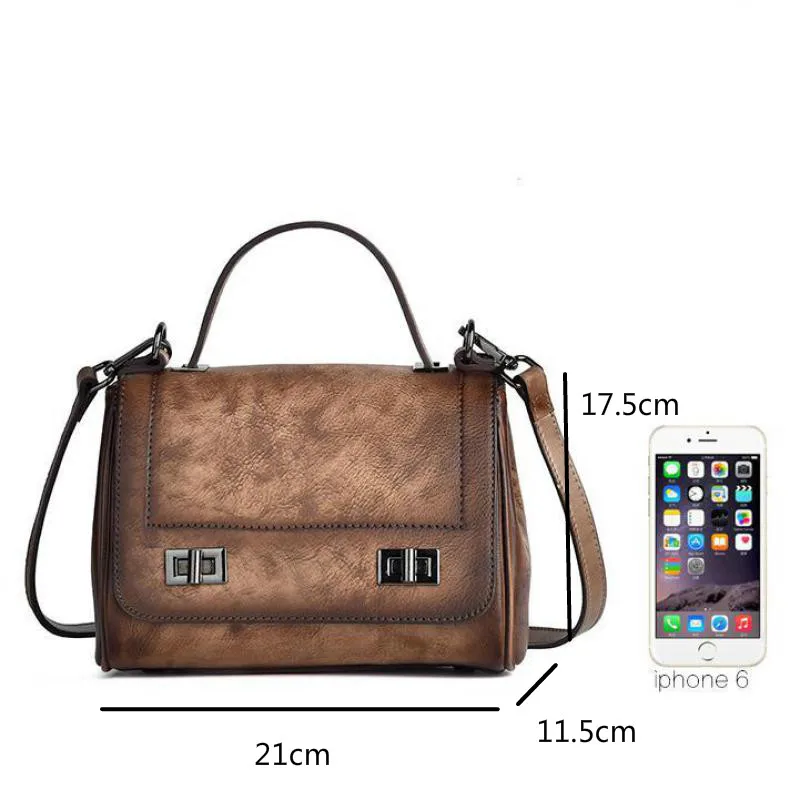 

Bestform 2021 New Genuine Leather Vintage Handbags Leisure Solid Color Hasp Soft Cowhide Flap Women Shoulder&Crossbody Bags