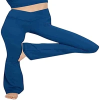 trendy yoga pants womens bootcut crossover high waisted workout leggings stretch non see through tummy fitness pantalones mujer
