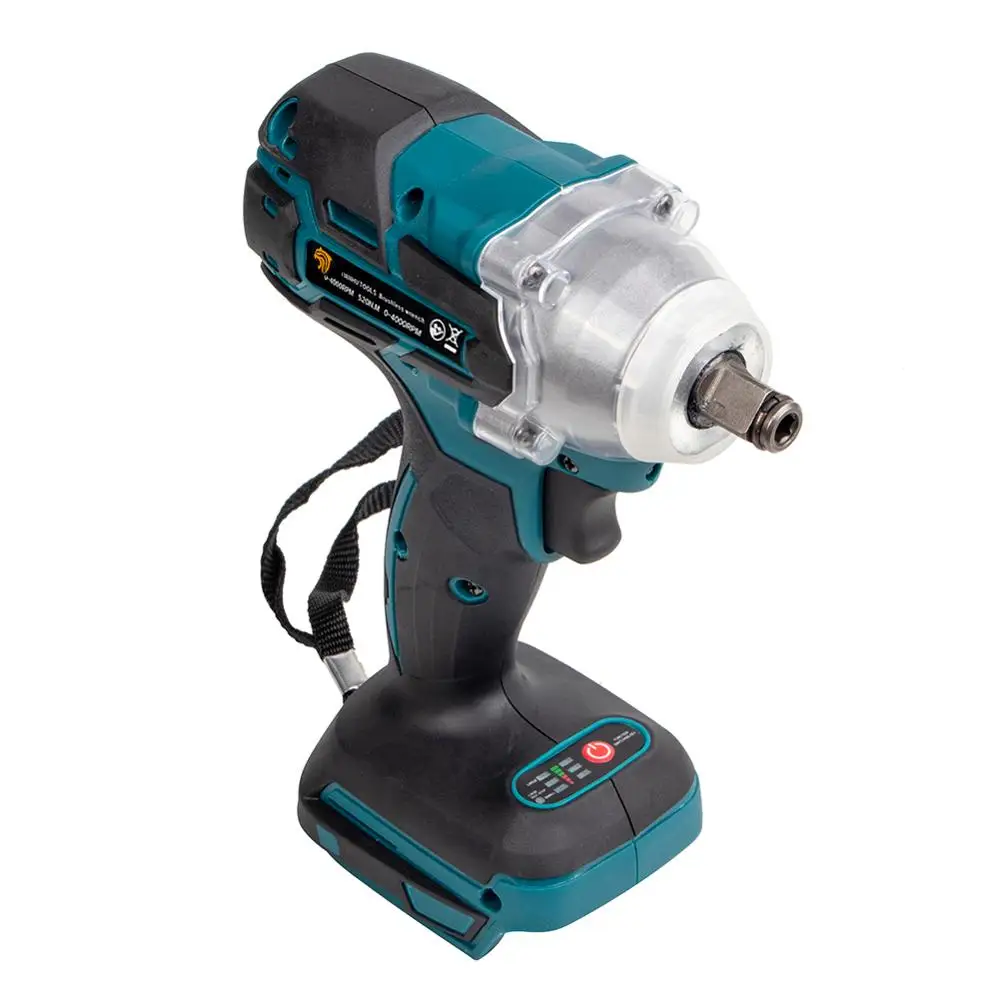 

18V 520 N.m Cordless Electric Screwdriver Brushless Impact Wrench Rechargable Drill Driver with LED Light For Makita Battery