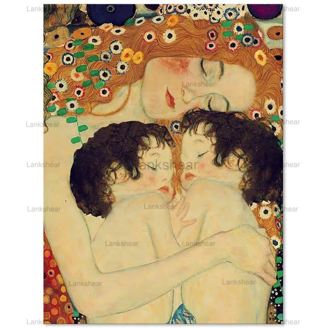 Gustav Klimt материнская любовь Близнецы ребенок современный скандинавский стиль