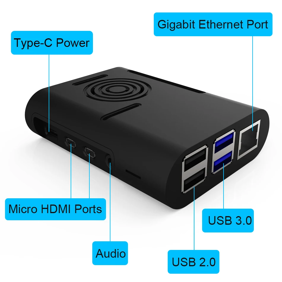Чехол Aokin Raspberry Pi 4 для чехол с охлаждающим вентилятором радиатор Модель B 4B