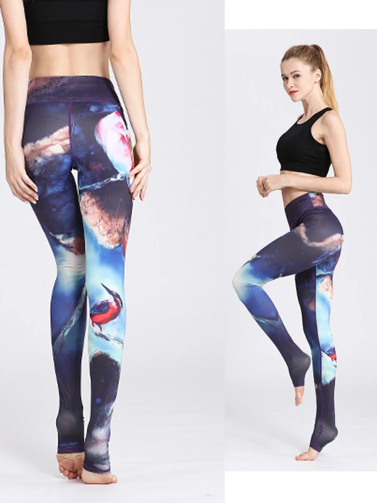 Женские спортивные штаны JINZUO уникальные леггинсы для фитнеса и бега с принтом