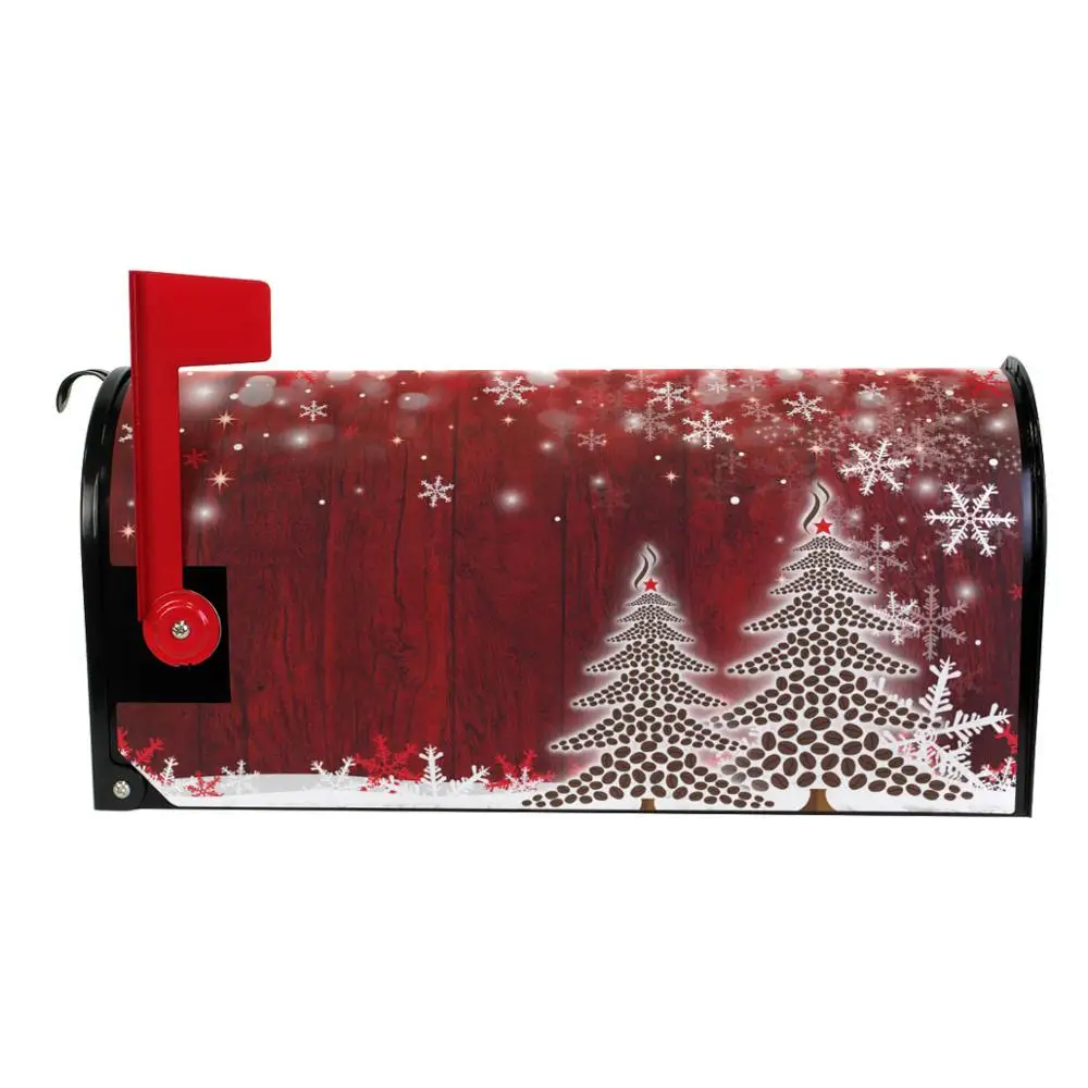 Новогодняя елка зимние снежинки сосновые Чехлы для почтового ящика стандартный