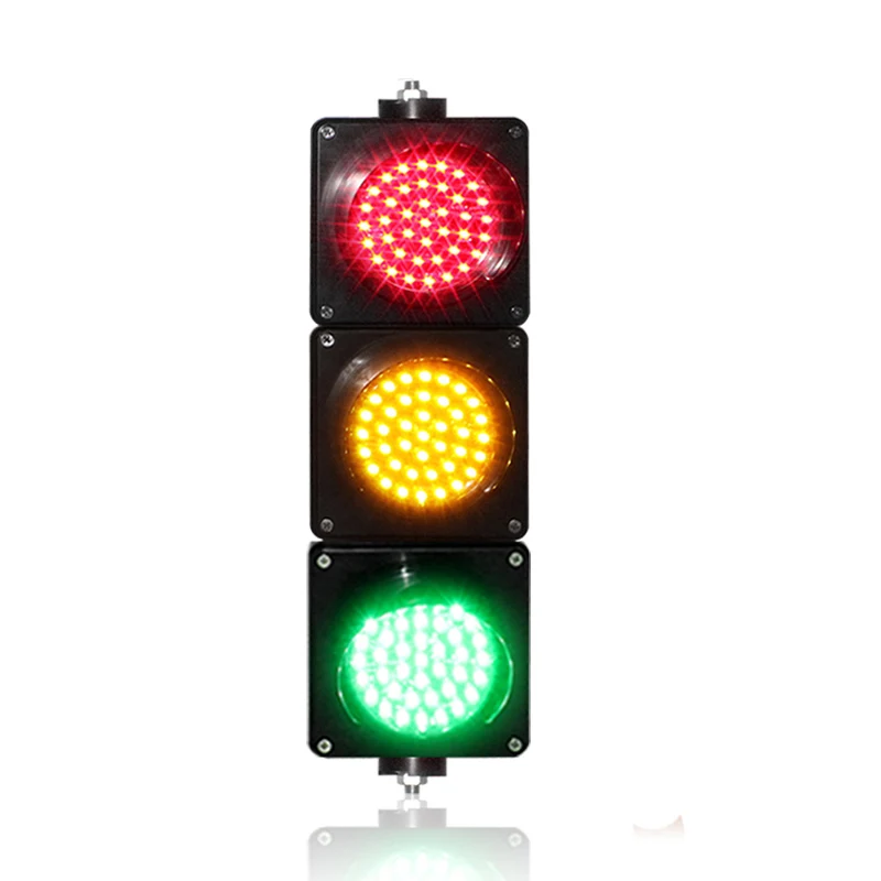 

AC85-265V PC housing 100mm red yellow green LED traffic signal light school education mini traffic light sale