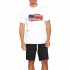 Футболка BLWHSA мужская с американским флагом, стильная тенниска из 100% хлопка с коротким рукавом, с ностальгией, стиль флага США