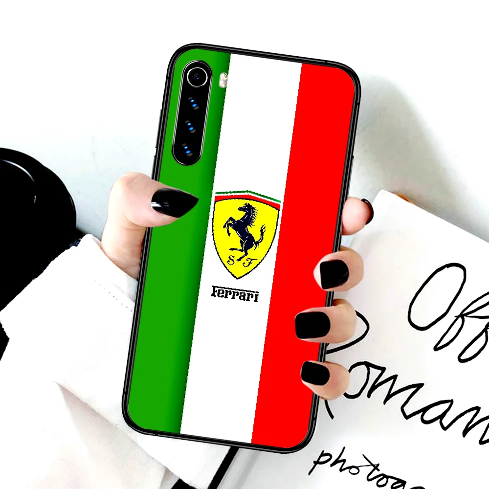

Luxury Ferrarie Car Phone Case For Xiaomi Redmi Note 7 8 8T 9 9S 4X 7 7A 9A K30 Pro Ultra black Etui Luxury Coque Fashion Cover
