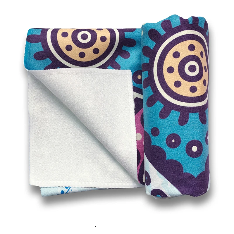 Цветочный принт йога коврик нескользящий поглощение пота Йога Полотенца Пилатес