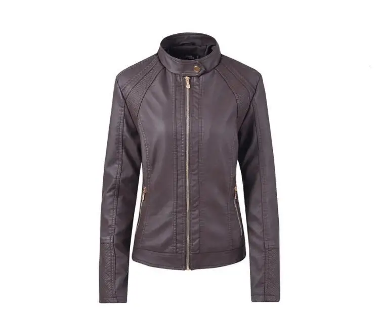 Получите Новое Женское пальто PU мотоциклетная Женская куртка воротник стежка из