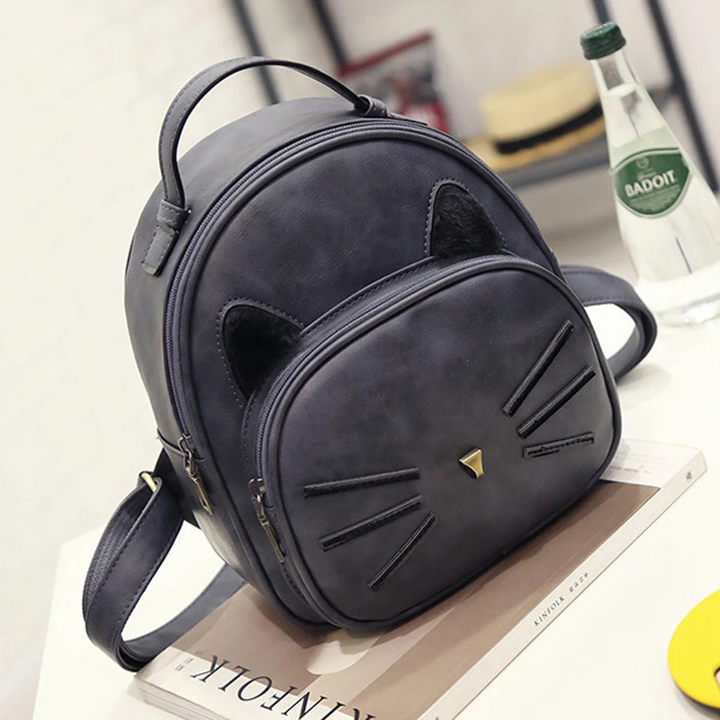 

4 Color New High Quality Women Girl Backpack Cute Cat Beard Travel Rucksack Backpack School Bag Backpack Female