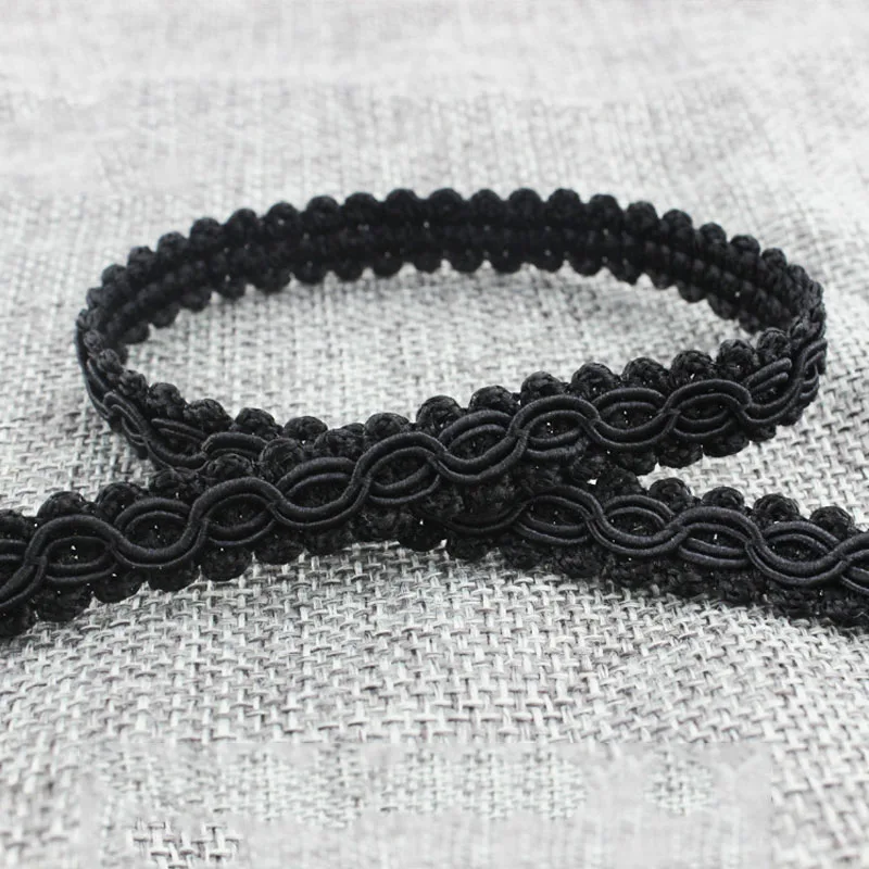 10 метров Meetee белый вязаный кружевной отделкой лента пайетки отделка черной