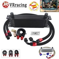 universal 13 rows an10 oil cooler oil filter sandwich adapter stainless steel braided an10 hose for cooling system