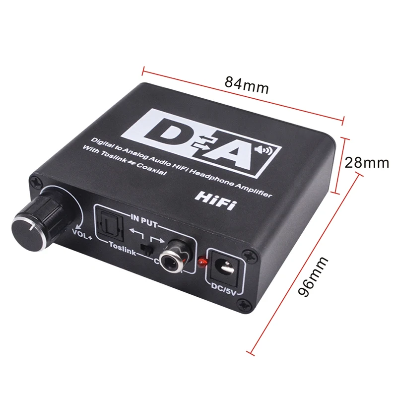 Hi Fi цифро аналоговый аудиоконвертер DAC Amp RCA 3 5 мм усилитель для наушников Toslink
