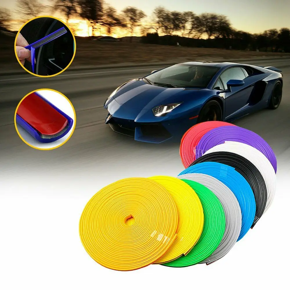 

8M Car Wheel Rim Protector Decor Strip Rubber Tire Guard Line Rimblades Car Styling Moulding Trim Wheel Decoration Accessories