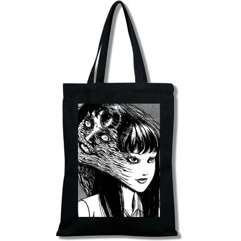 

Японская сумка для покупок для девочек с мангой, сумка-тоут Junji Ito Tomie Shintaro Kago с принтом, мультяшный хипстерский принт, Повседневная мода