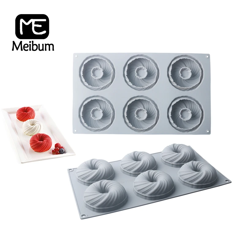 Meibum 6 полости спиральная форма для торта силиконовые формы домашние вечерние