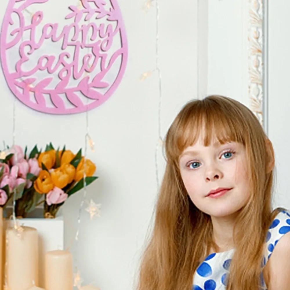 Пасхальный нетканый Розовый яйцо висячий орнамент Войлок Кролик макет сцены