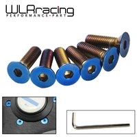 wlr racing 6pclots burnt titanium steering wheel bolts fit a lot of steering wheel works bell boss kit wlr ls06cr t