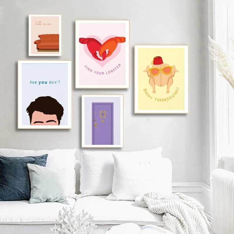 Друзья ТВ шоу дверь вонючий кот классическое настенное искусство холст живопись