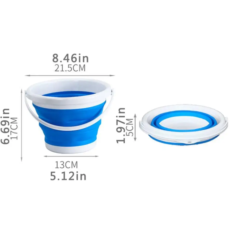 

3/5/10L Collapsible Bucket Multifunctional Folding Bucket for Hiking Fishing Outad Multi-Functional Eco-Friendly
